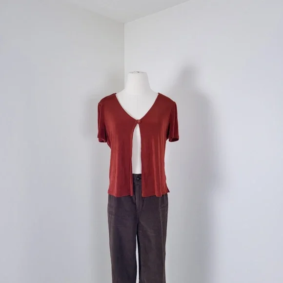 Vintage Rust Button-Front Top - Picture 7 of 10